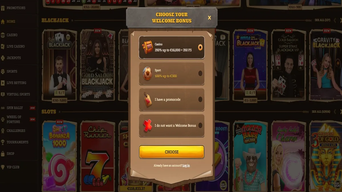 Lizaro Casino slots library and game selection